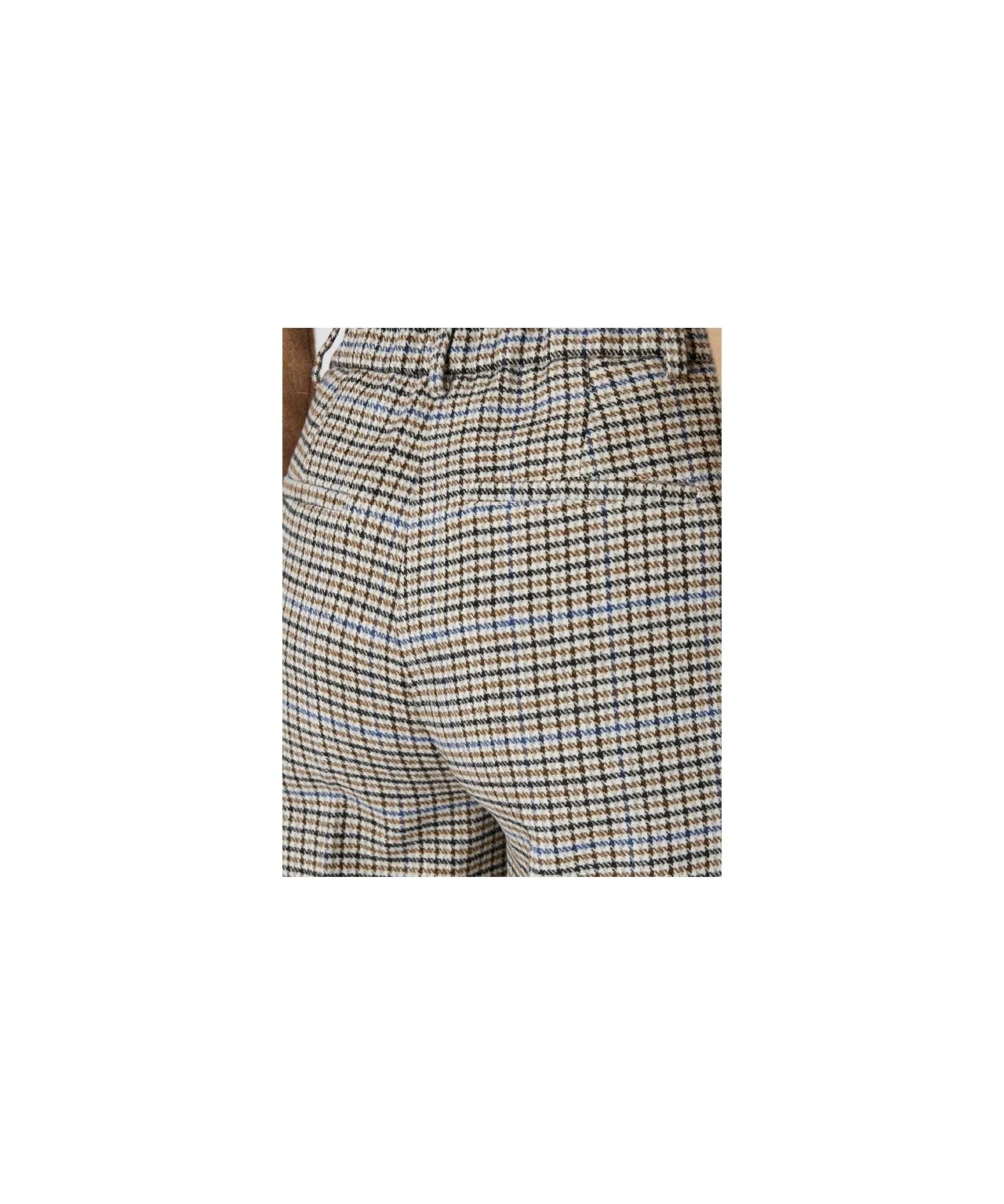 Wool Blend Checkered Pants