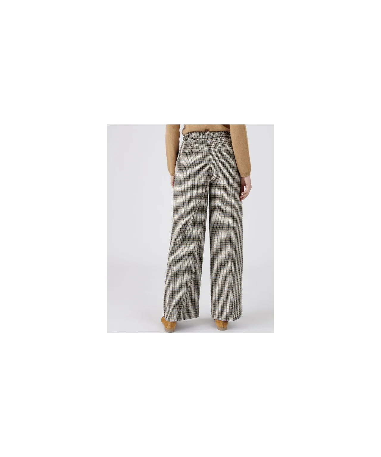 Wool Blend Checkered Pants