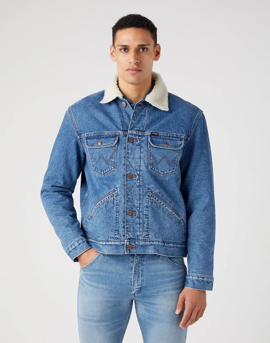 Wrangler 124MJ Sherpa Denim Jacket in Wranch