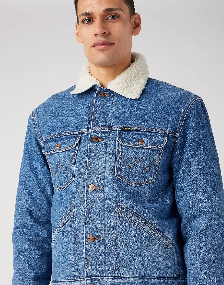 Wrangler 124MJ Sherpa Denim Jacket in Wranch