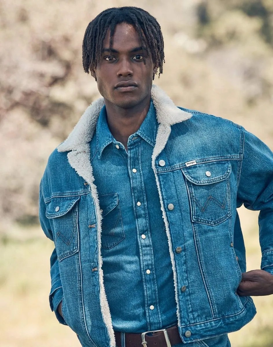 Wrangler 124MJ Sherpa Denim Jacket in Wranch