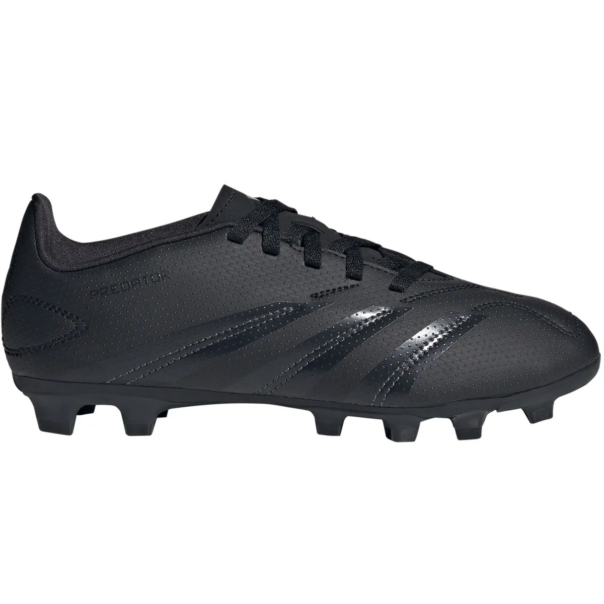 Youth adidas Predator Club FxG Football Boots in Black/Carbon.