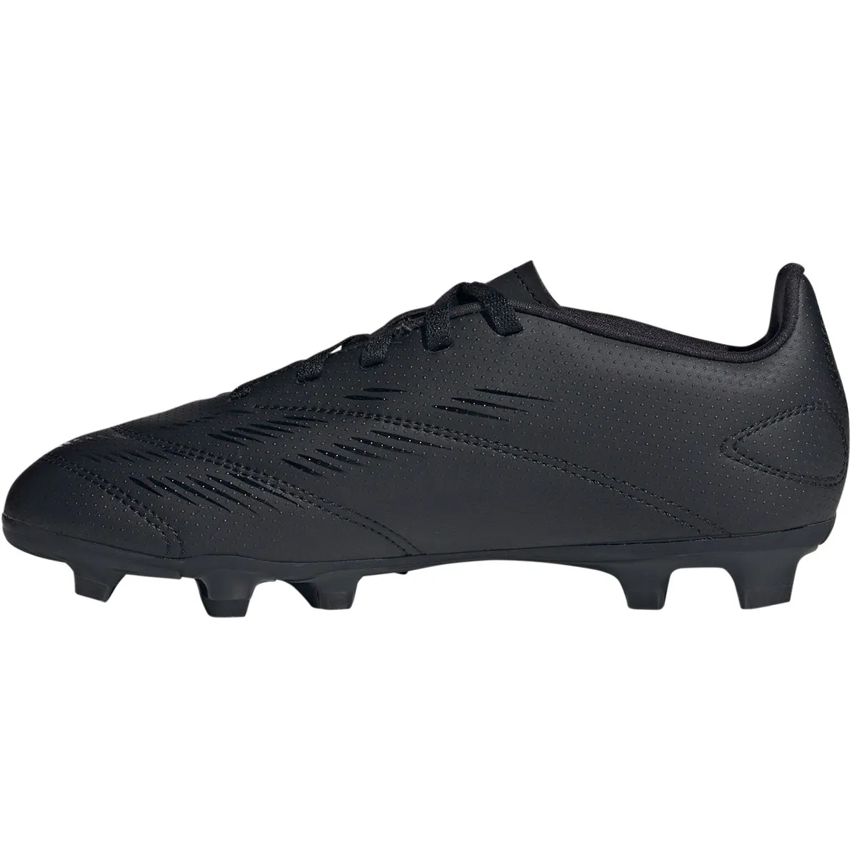 Youth adidas Predator Club FxG Football Boots in Black/Carbon.