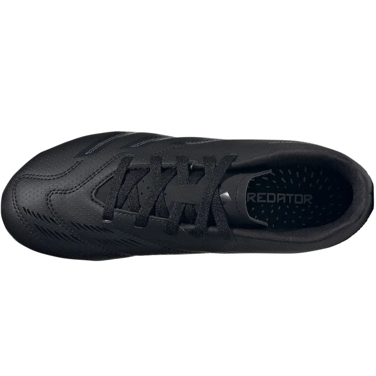 Youth adidas Predator Club FxG Football Boots in Black/Carbon.