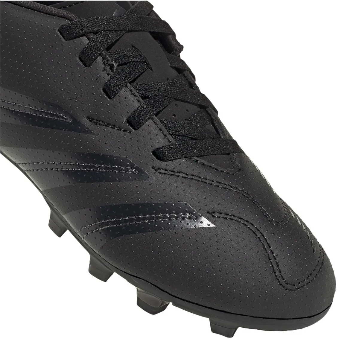 Youth adidas Predator Club FxG Football Boots in Black/Carbon.